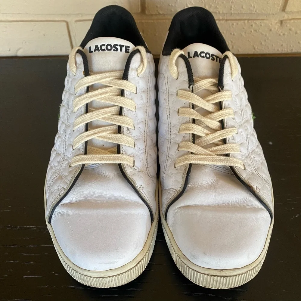Lacoste Carnaby TR White Quilted Leather Mens Sneakers Shoes Size 13